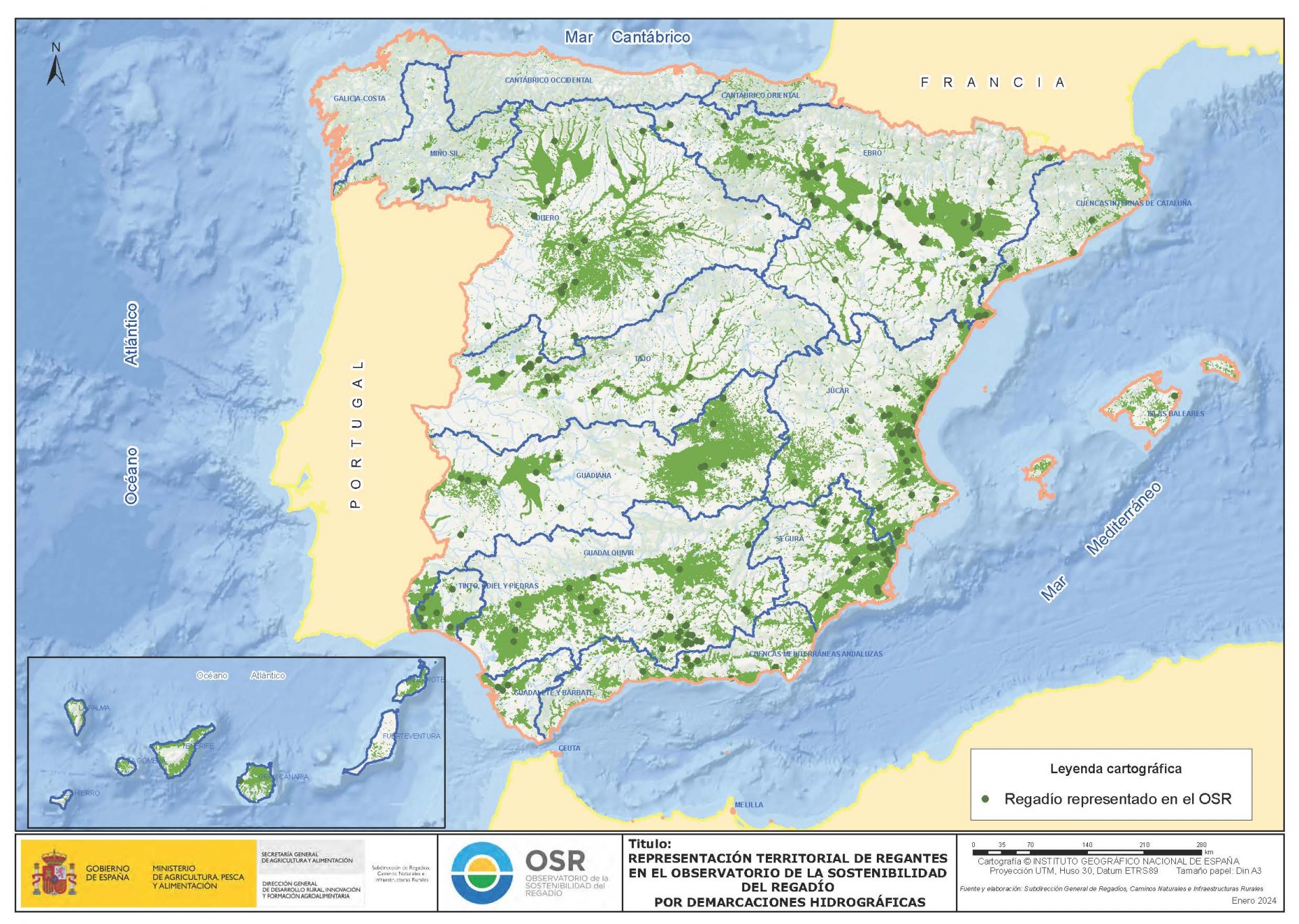 Territorial representation of irrigators in the OSR by Hydrographic Demarcations