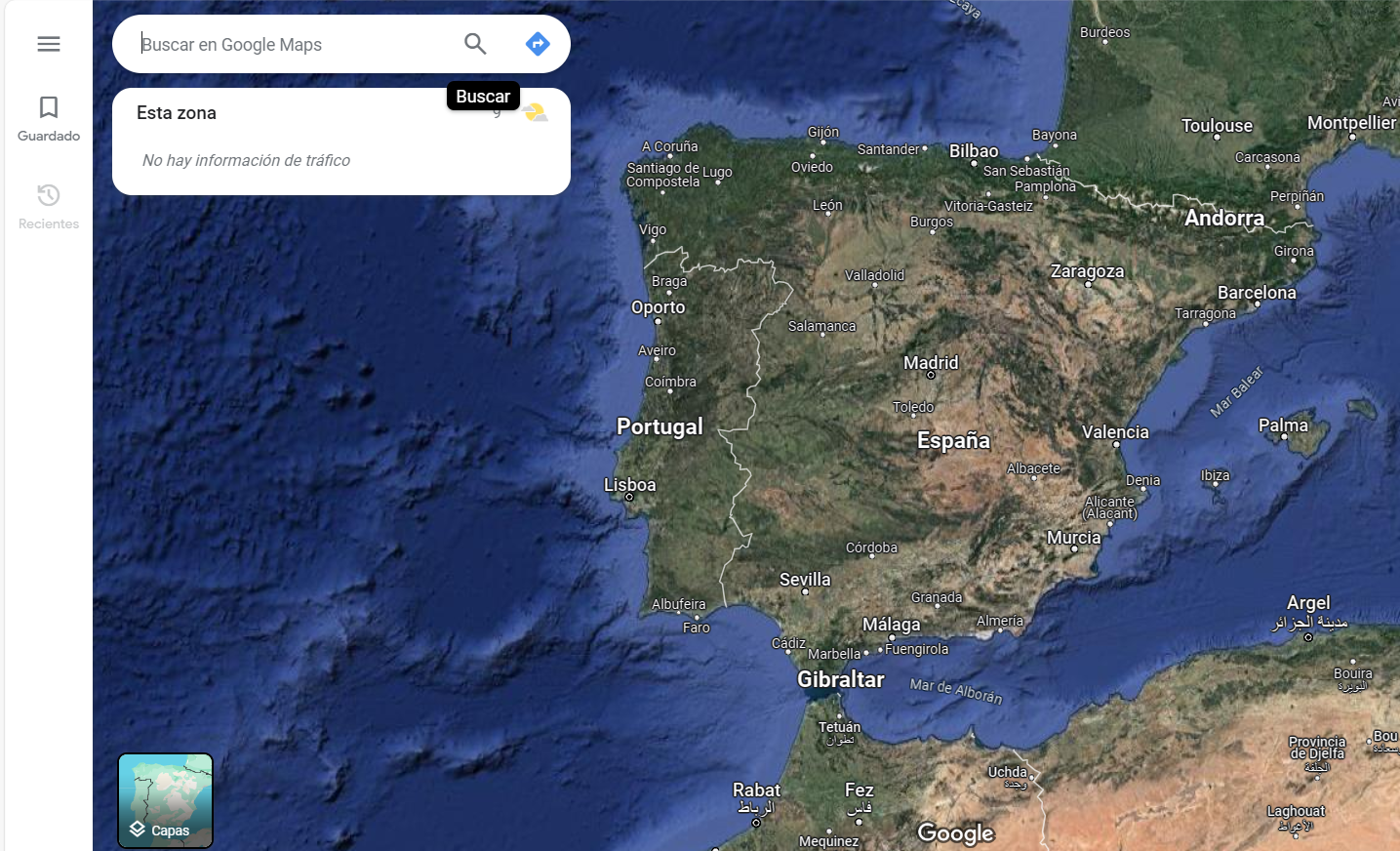 National map captured from the Google Maps Geographic Information System